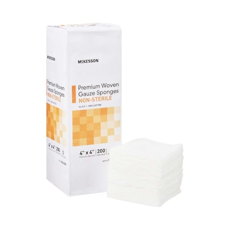Mckesson NonSterile Gauze Sponge, 4 x 4 Inch, 200PK 16442000